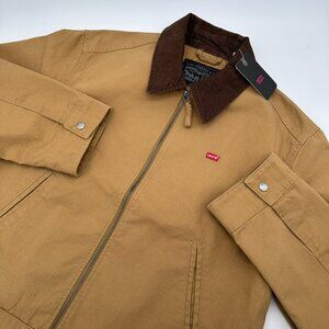 Levi's Cotton Canvas Corduroy Collar Depot Utility Barn Trucker Jacket Lt. Brown